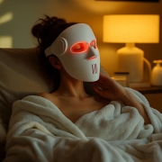 Rainbow Professional At-Home Red Light Therapy Mask in use